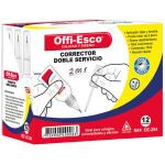 Corrector 2 en 1 Offiesco Caja x 12 UND