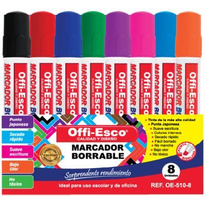 Marcador Borrable X 8 Und Offiesco