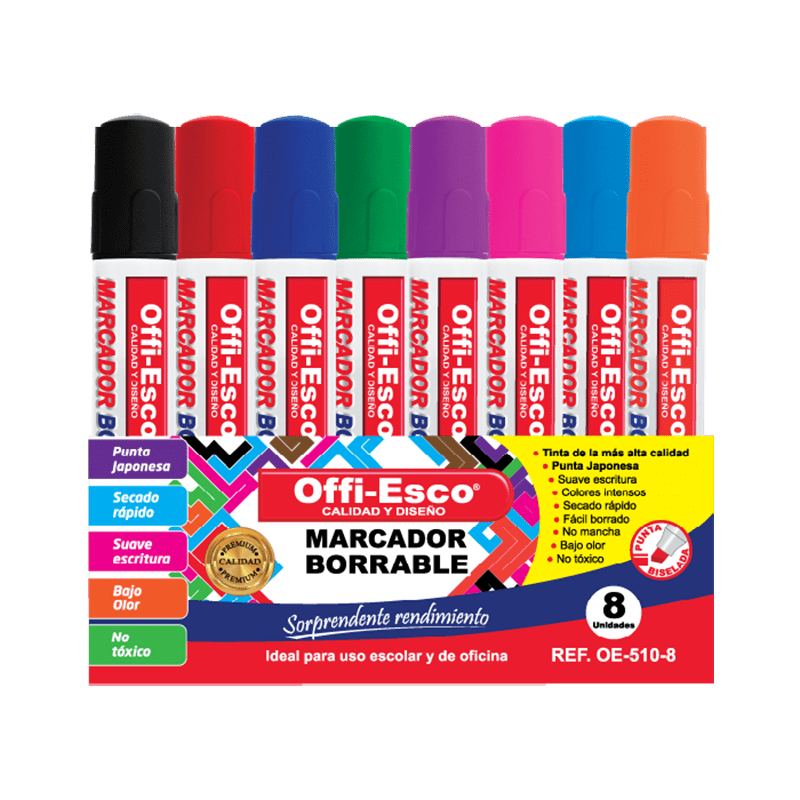 Marcador Borrable X 8 Und Offiesco