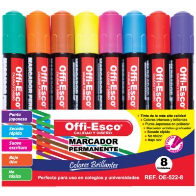 Marcador Permanente X 8 Und Offiesco