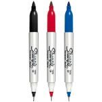 Marcador Sharpie Doble Punta-Negro,Azul,Rojo
