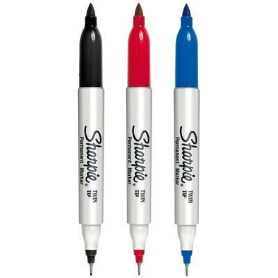 Marcador Sharpie Doble Punta-Negro/Azul/Rojo