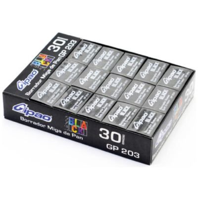 Borrador Gipao Caja X 30 UND Negro - Flourescente - Pastel
