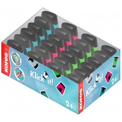 Sacapuntas Korés 1Hueco Klick x 24 UND