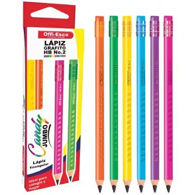 Lápiz Offiesco Jumbo Caja X 12 UND - Negro – Rojo