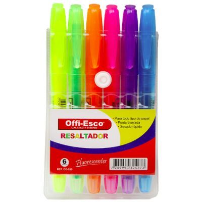 Resaltador Delgado Offiesco X 6 Und Fluorescente – Pastel