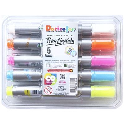 Marcador Borrable Doricolor Tiza Liquida X 5 Und