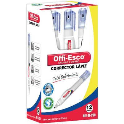 Corrector Lápiz Offiesco Caja X 12 UND