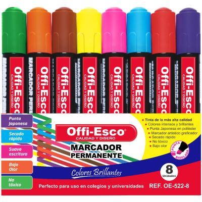 Marcador Permanente X 8 Und Offiesco