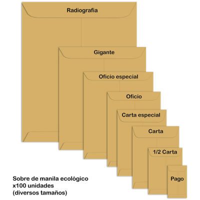 Sobre Manila Paquete x 100 UND