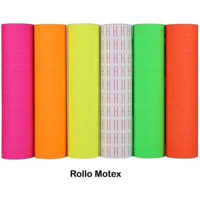 Rollo Tiqueteadora 5500 X 10 UND - Blanco – Amarillo – Verde – Naranjado – Fucsia
