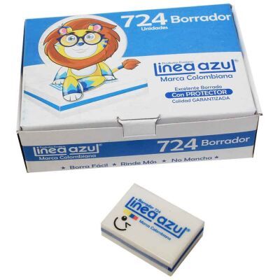 Borrador Línea azul Pequeño Caja x 24 UND