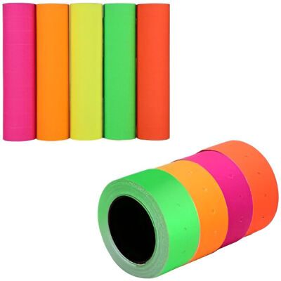 Rollo Tiqueteadora 6600  X 10 UND - Blanco – Amarillo – Verde – Naranjado – Fucsia